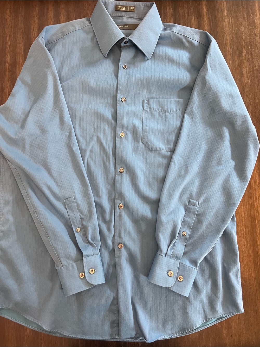 Perry Ellis Light Blue Long-Sleeve Dress Shirt